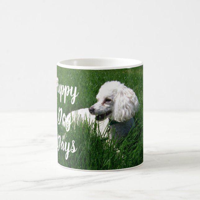 Taza De Café Cachorro blanco en la peluca verde de los días de  (Centro)