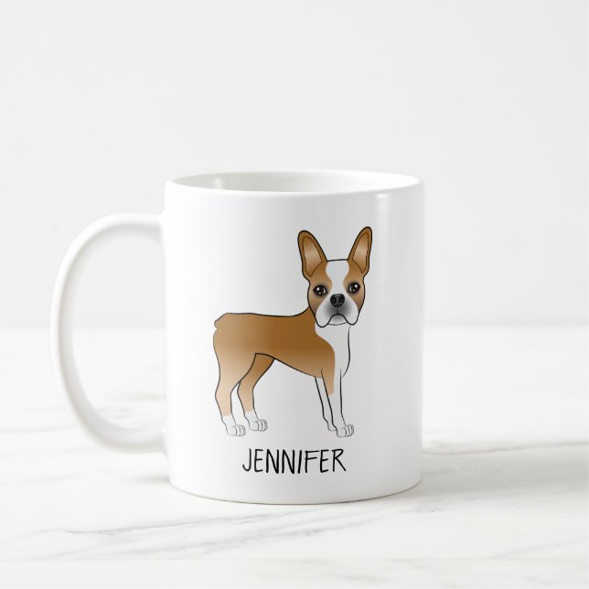 Taza De Café Cachorro Boston Terrier cervatillo Lindo perro de  (Izquierda)