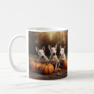 Taza De Café Cachorro Bull Terrier Delicia de Otoño Calabaza