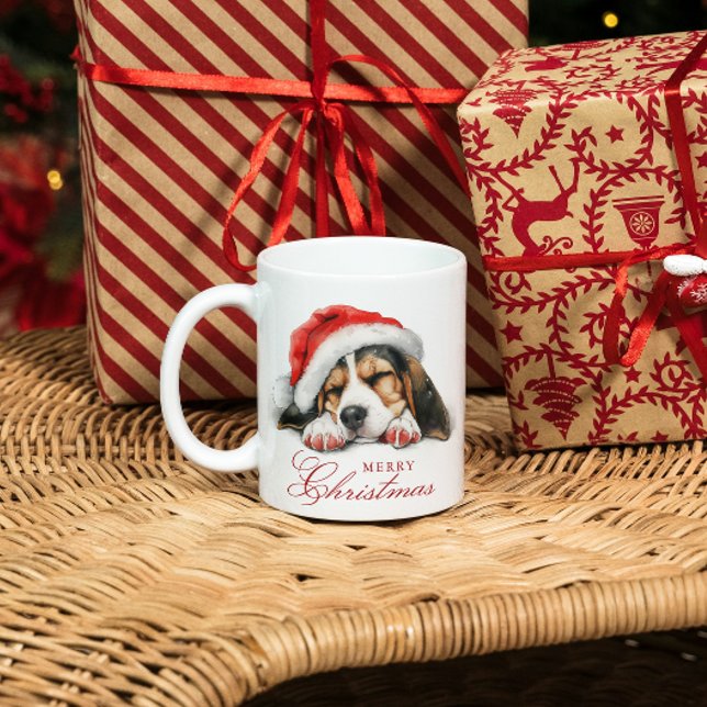 Taza De Café Cachorro con Papá Noel Feliz Navidad (Subido por el creador)