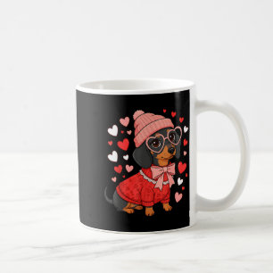 Taza De Café Cachorro Dachshund Adorable Día de San Valentín Co