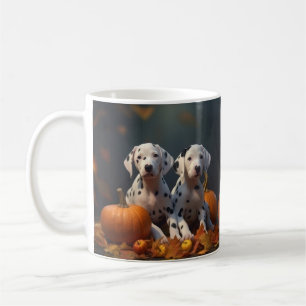 Taza De Café Cachorro dálmata Delicia de otoño Calabaza 