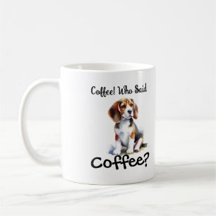 Taza De Café Cachorro de Beagle lindo '' personaize marrón