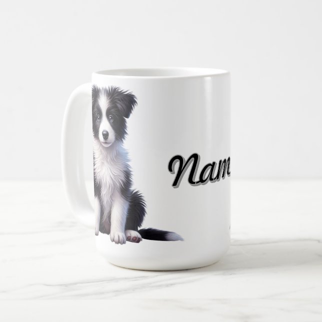 Taza De Café Cachorro de borde corto personalizado personalizad (Anverso izquierdo)