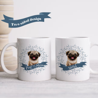 Taza De Café Cachorro de cachorro de pug lindo