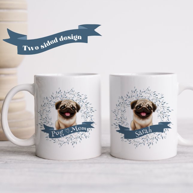 Taza De Café Cachorro de cachorro de pug lindo (Subido por el creador)