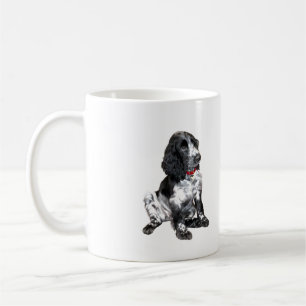 Taza De Café Cachorro de English Springer Spaniel - blanco y ne