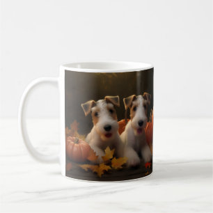Taza De Café Cachorro de Fox Terrier de Alambre Otoño Delicia C