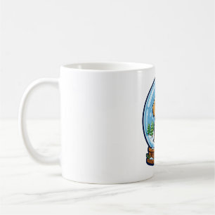 Taza De Café Cachorro de Golden Retriever Globo de Nieve Navida