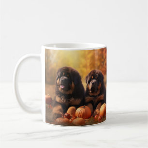 Taza De Café Cachorro de Mastín Tibetano Otoño Delicia Calabaza