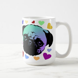 Taza De Café Cachorro De Pug Estilo PopArt Retro