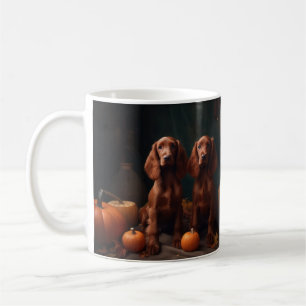 Taza De Café Cachorro de Setter Rojo Irlandés Delicia de Otoño