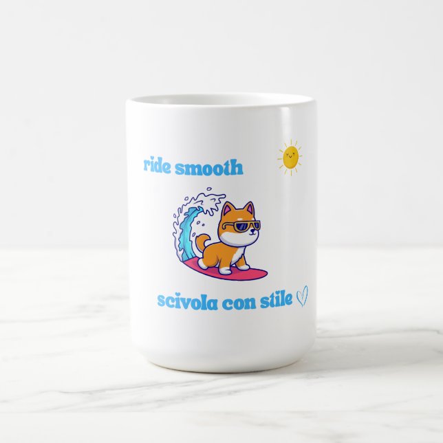 Taza De Café Cachorro de surf de Guay con gafas de sol (Centro)
