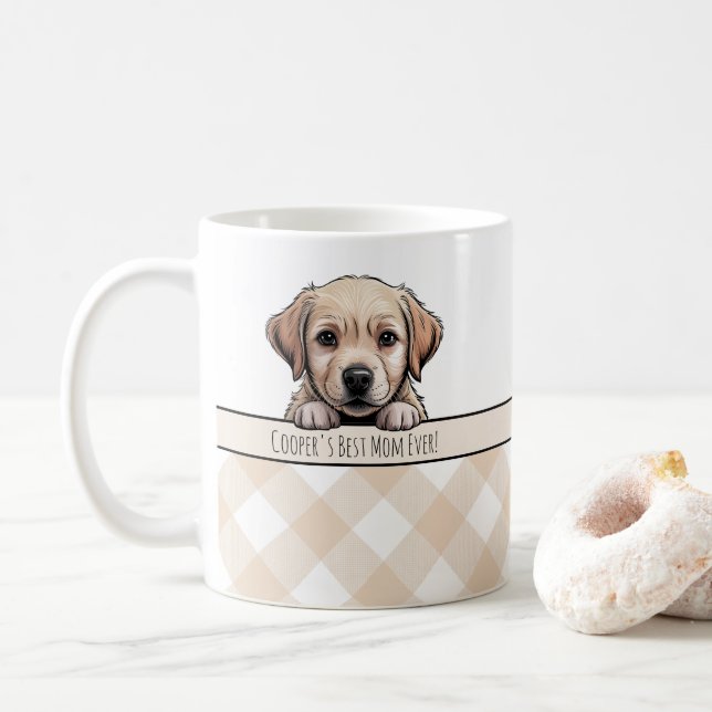 Taza De Café Cachorro Labrador Adorable Mejor Mamá Perro Cuadro (Con donut)