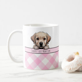 Taza De Café Cachorro Labrador Adorable Mejor Mamá Perro Gingha