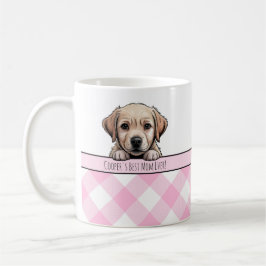 Taza De Café Cachorro Labrador Adorable Mejor Mamá Perro Gingha