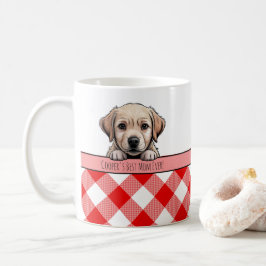 Taza De Café Cachorro Labrador Adorable Mejor Mamá Perro Gingha