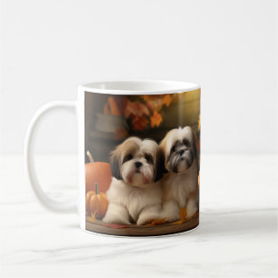 Taza De Café Cachorro Lhasa Apso Otoño Delicia Calabaza 