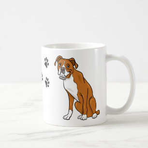 Taza De Café Cachorro Lindo Dibujo Animado Boxer
