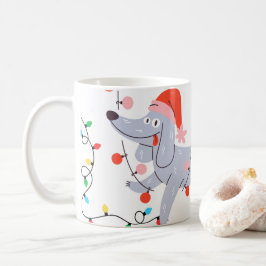 Taza De Café Cachorro Navideño Tonto