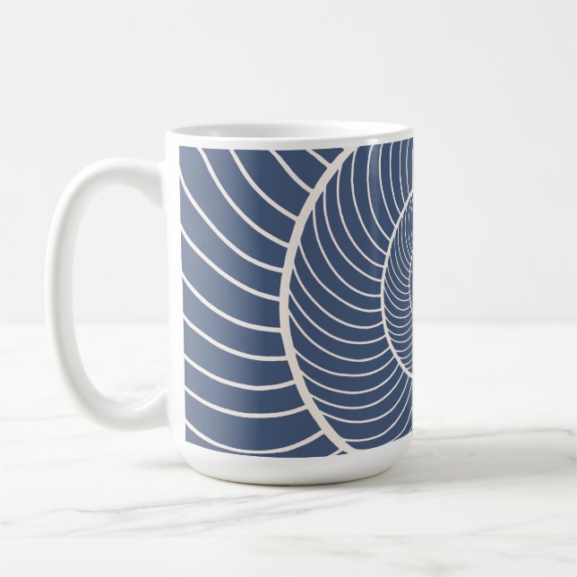 Taza De Café Cachorro neval fibonacci de crema azul pizarra mu  (Izquierda)