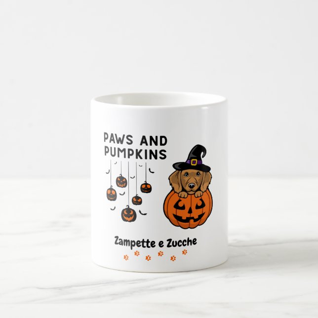 Taza De Café Cachorro picante en calabaza Halloween bilingüe (Centro)