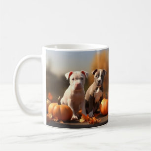 Taza De Café Cachorro Pitbull Delicia de Otoño Calabaza