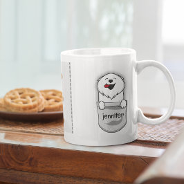 Taza De Café Cachorro Pomerania Lindo de Bolsillo Agrega Tu Nom