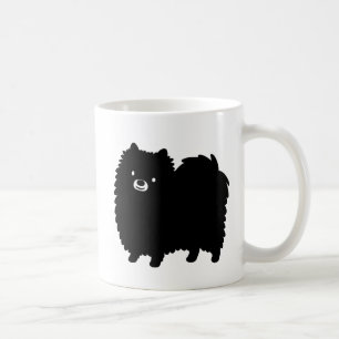 Taza De Café Cachorro Pomerania Negro Adorable