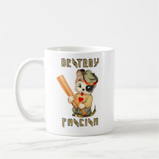 Taza De Café Cachorro retro - Destruir el fascismo