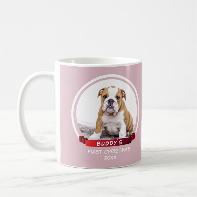Taza De Café Cachorro rosado 1.ᵉʳ Navidades (Izquierda)