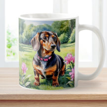 Cachorro salchicha Doxie acuarela