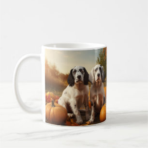 Taza De Café Cachorro Setter Inglés Otoño Delicia Calabaza