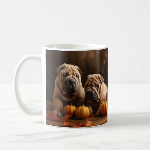 Taza De Café Cachorro Shar Pei Delicia de Otoño Calabaza