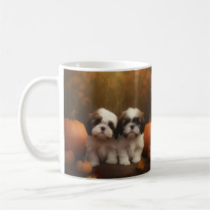 Taza De Café Cachorro Shih Tzu Delicia de Otoño Calabaza