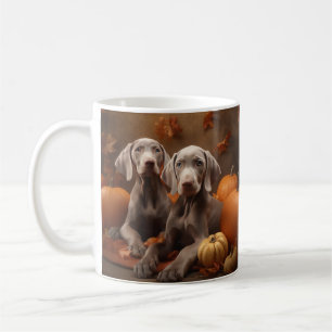 Taza De Café Cachorro Weimaraner Otoño Delicia Calabaza
