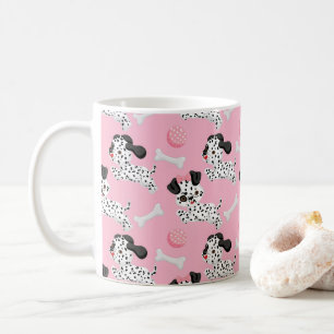 Taza De Café Cachorros dálmatas Manchas Negras Juguete Bola Ros