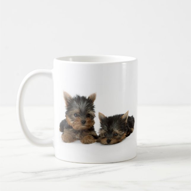 Taza De Café Cachorros de Cute Yorkshire Terrier (Izquierda)