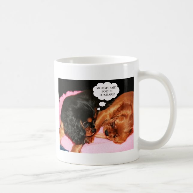 Taza De Café Cachorros del Cavalier King Charles Spaniels (Derecha)