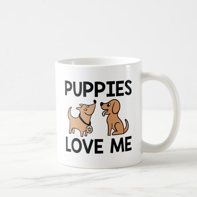 Taza De Café Cachorros Me Aman (Derecha)