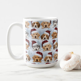Taza De Café Cachorros Navideños Adorables