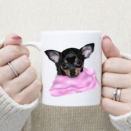 Taza De Café Cachorros negros y tan chihuahua