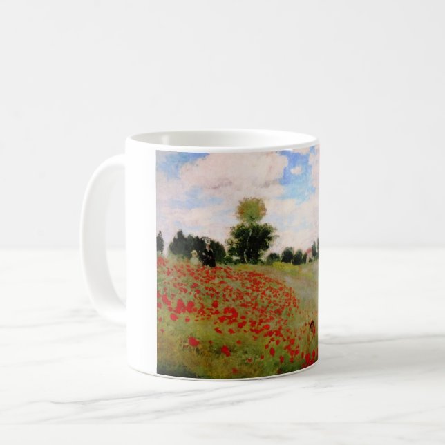 Taza De Café Cachorros rojos de Monet - Parasol de campo de ado (Anverso izquierdo)