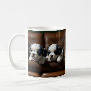 Taza De Café Cachorros Super Adorables en el Sofá 1