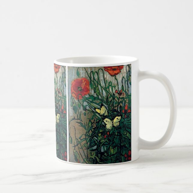 Taza De Café Cachorros y mariposas Bella Artes Van Gogh (Derecha)