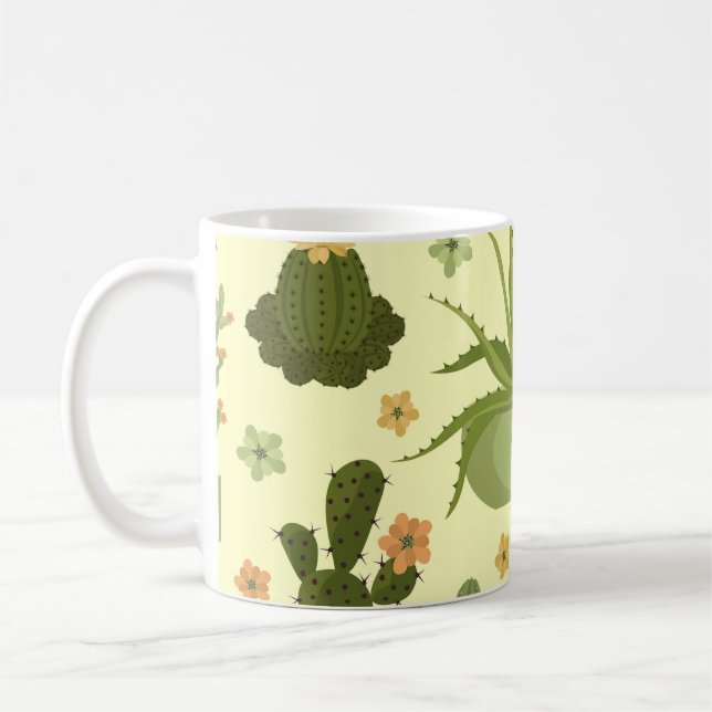 Taza De Café Cactantes, suculentos: patrón de plantas doméstica (Izquierda)