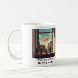 Taza De Café Cacterio cactus de la ventana del cerdo volador