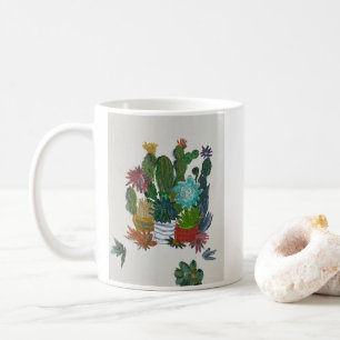 Taza De Café Cacti en ollas Arte acrílico