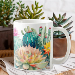 Taza De Café Cacti Y Suculento