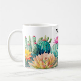 Taza De Café Cacti Y Suculento Con Nombre